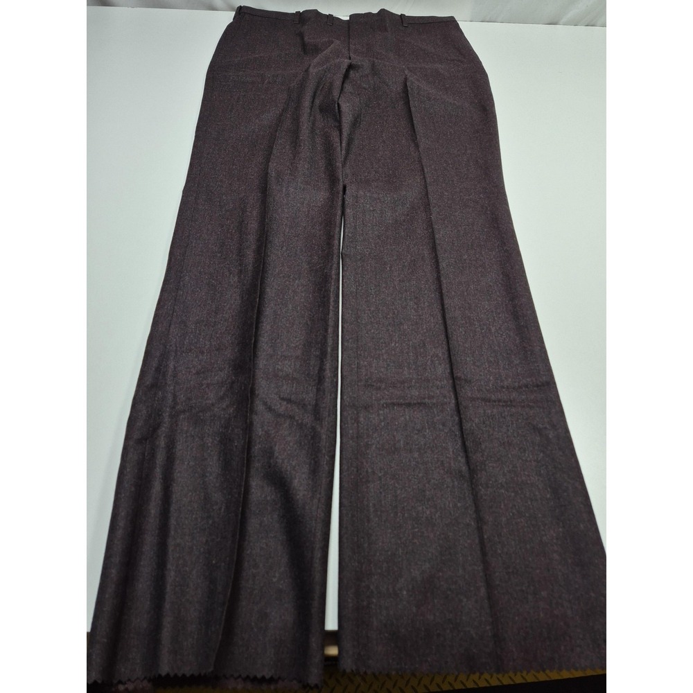VTG Racquet Club Dress Pants Mens 40x36 Brown Wool Flat Front Unhemmed USA NWT